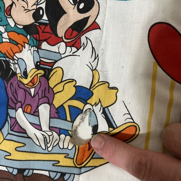 VTG 80s Disney Comforter Mickey Minnie & Friends FLAWS Alphabet ABCs Twin 84x64” - Picture 15 of 16